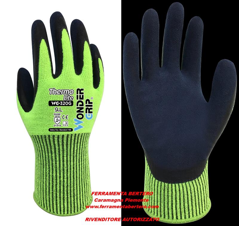 GUANTO GUANTI LAVORO TERMICO adatto AL FREDDO invernaleWonder Grip WG-320G Thermo Lite 